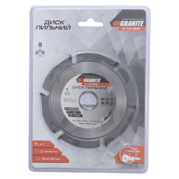 

Диск пильный Granite - 125 x 22,2 мм x 6 T(5-12-506)