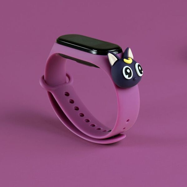 

Силиконовый ремешок Epik Cartoon Face для Xiaomi Mi Band 3/4 Фиолетовый / Кот Сейлормун