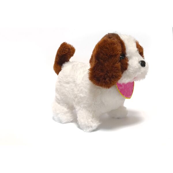 

Интерактивная мягкая собачка , ходит, гавкает, Baby Toy Pets, белая с коричневыми ушками.