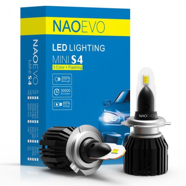 

Комплект светодиодных ламп головного света NaoEvo S4-H7, 30W, LED, 3000K, mix4300K, 6000K