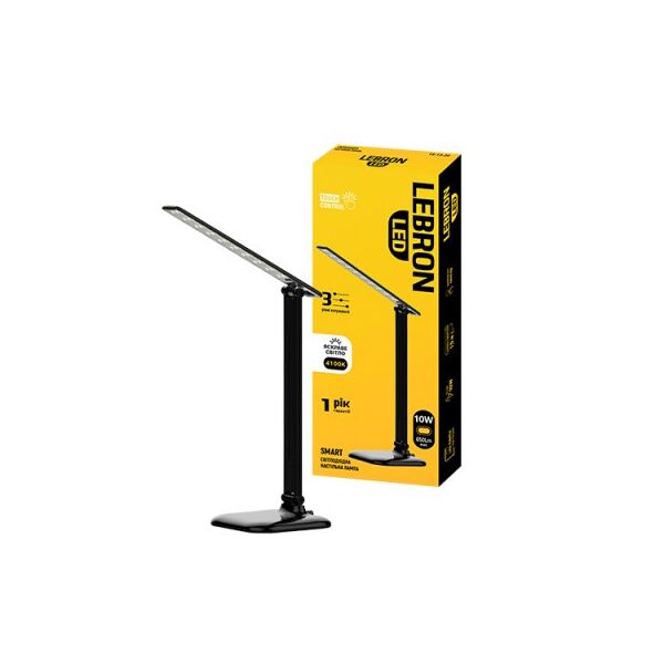 

LED лампа настольная LEBRON L-TL-L, 10W, 4100К, 3 уровня по Количеству, черная, с блоком жи-ния