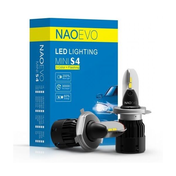 

Комплект светодиодных ламп головного света NaoEvo S4-H4, 30W, LED, 3000K, mix4300K, 6000K