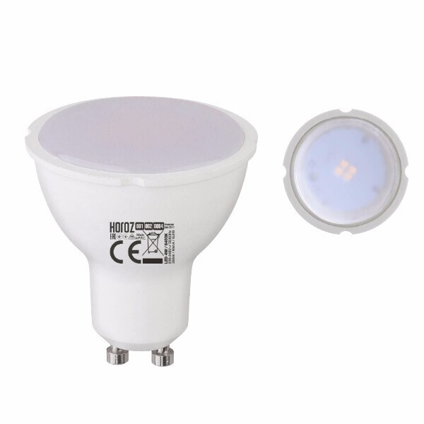 

Светодиодная декоративная лампа HOROZ PLUS GU10, 4W LED, 250Lm, 6400K