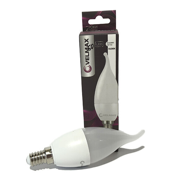 

LED лампочка Velmax V-С37t Е14, 8W, 720Lm, 4100К