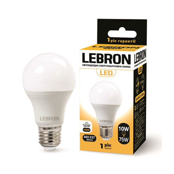 

LED лампа LEBRON L-A60, Е27, 10W, 900Lm, 4100K, СВЧ датчик движения
