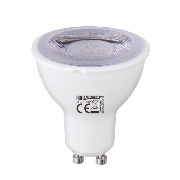 

Декоративная светодиодная лампочка HOROZ VISION GU10, 6W LED, 390Lm, 4200K, под диммер