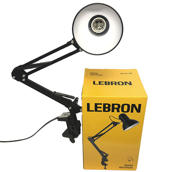 

Лампа настольная телескопическая LEBRON L-TL-Tel, max. 40W, струбцина, черная