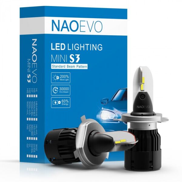 

LED лампа головного света для линз NaoEvo S3-H4, 30W, 6000K