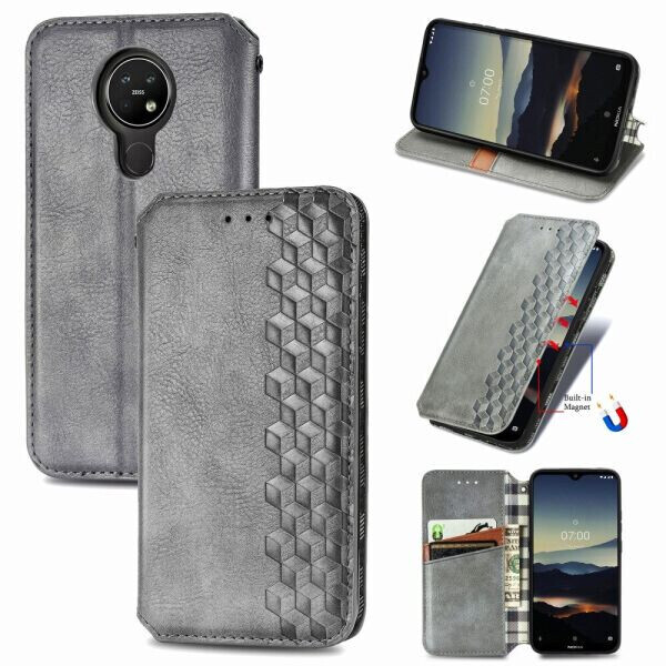 

Чехол Deexe Rhombus Wallet для Nokia 3.4 - Grey