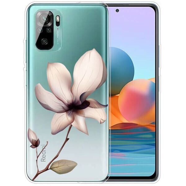 

Силиконовый (TPU) чехол Deexe Pretty Glossy для Xiaomi Redmi Note 10 / Note 10s - Pink Flower