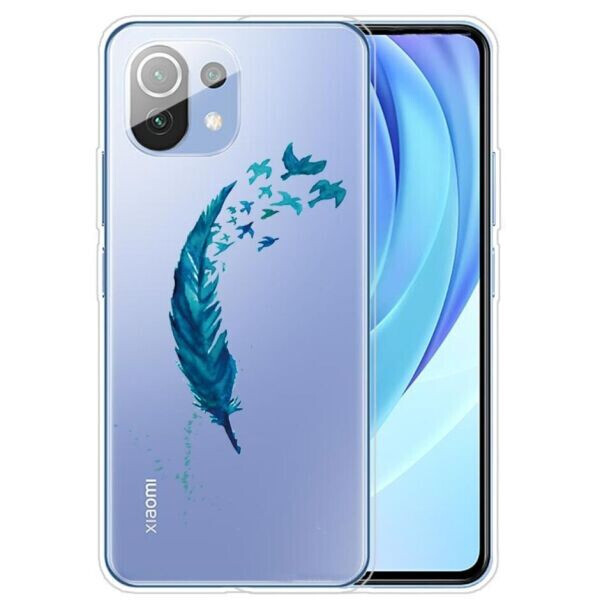 

Силиконовый (TPU) чехол Deexe Pretty Glossy для Xiaomi Mi 11 Lite - Blue Feather