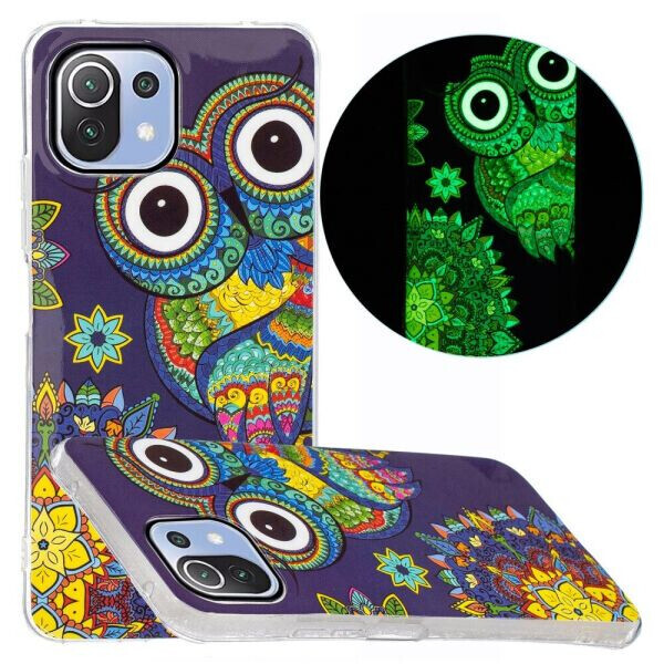 

Силиконовый (TPU) чехол Deexe LumiCase для Xiaomi Mi 11 Lite - Blue Owl