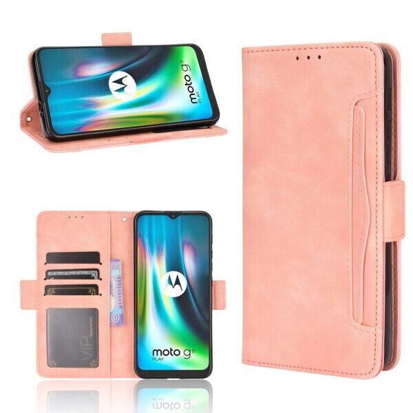 

Чехол Deexe Wallet Stand для Motorola Moto E7 Plus / Moto G9 Play - Pink