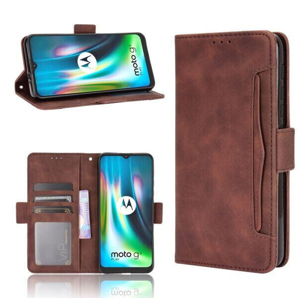

Чехол Deexe Wallet Stand для Motorola Moto E7 Plus / Moto G9 Play - Brown