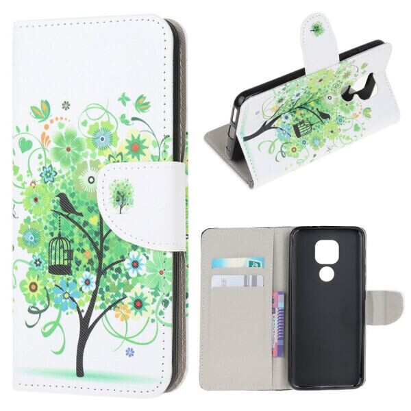 

Чехол-книжка Deexe Color Wallet для Motorola Moto E7 Plus / Moto G9 Play - Tree