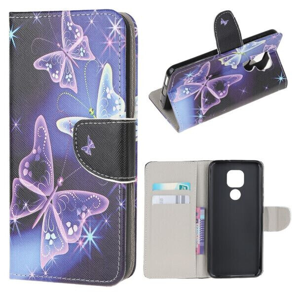 

Чехол-книжка Deexe Color Wallet для Motorola Moto E7 Plus / Moto G9 Play - Butterfly