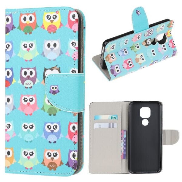 

Чехол-книжка Deexe Color Wallet для Motorola Moto E7 Plus / Moto G9 Play - Owls