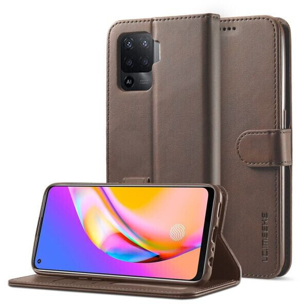

Чехол LC.IMEEKE Wallet Case для OPPO Reno 5 Lite - Brown