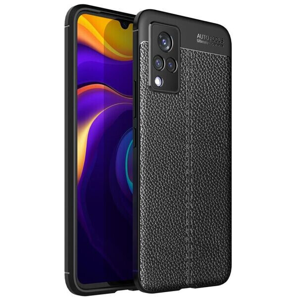 

Защитный чехол Deexe Leather Cover для VIVO V21 - Black