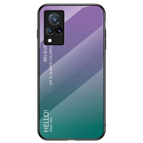 

Защитный чехол Deexe Gradient Color для VIVO V21 - Purple / Green
