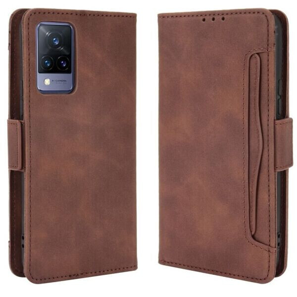 

Чехол Deexe Wallet Stand для VIVO V21 - Brown