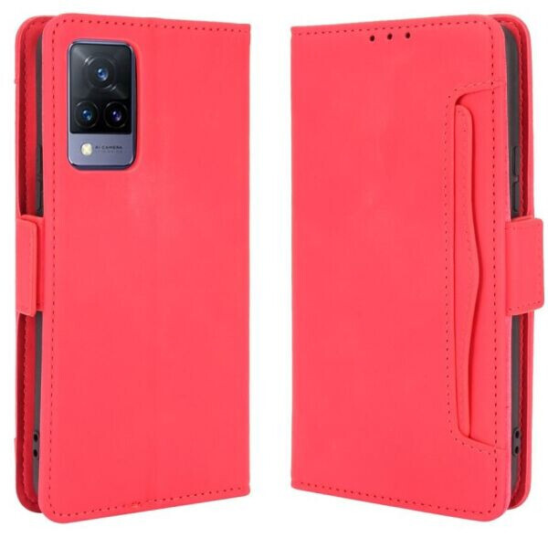 

Чехол Deexe Wallet Stand для VIVO V21 - Red