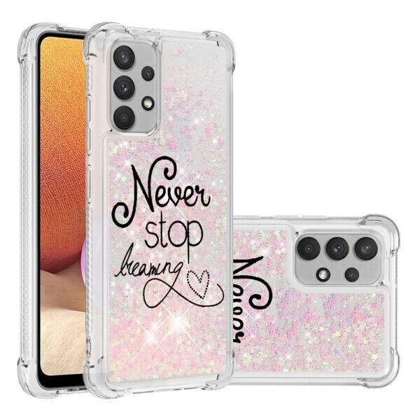

Силиконовый (TPU) чехол Deexe Fashion Glitter для Samsung Galaxy A32 (А325) - Never Stop Dreaming