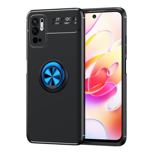 

Защитный чехол UniCase Magnetic Ring для Xiaomi Redmi Note 10 5G / Poco M3 Pro - Black / Blue