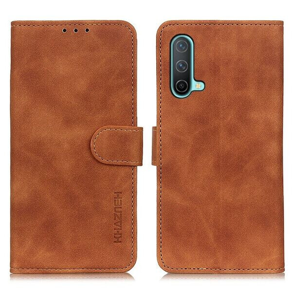 

Чехол-книжка KHAZNEH Retro Wallet для OnePlus Nord CE - Brown