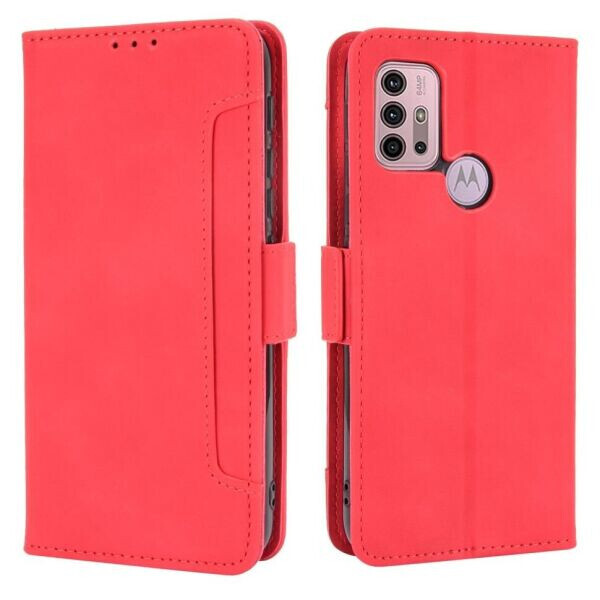 

Чехол Deexe Wallet Stand для Motorola Moto G10 / Moto G20 / Moto G30 - Red