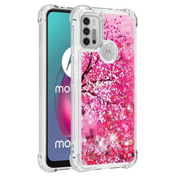 

Силиконовый (TPU) чехол Deexe Fashion Glitter для Motorola Moto G10 / Moto G20 / Moto G30 - Flower