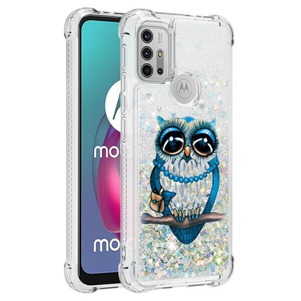 

Силиконовый (TPU) чехол Deexe Fashion Glitter для Motorola Moto G10 / Moto G20 / Moto G30 - Owl