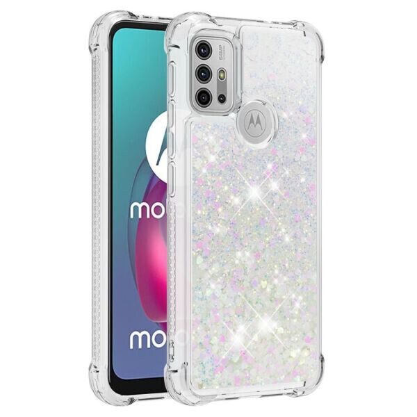 

Силиконовый (TPU) чехол Deexe Liquid Glitter для Motorola Moto G10 / Moto G20 / Moto G30 - Shiny Hearts