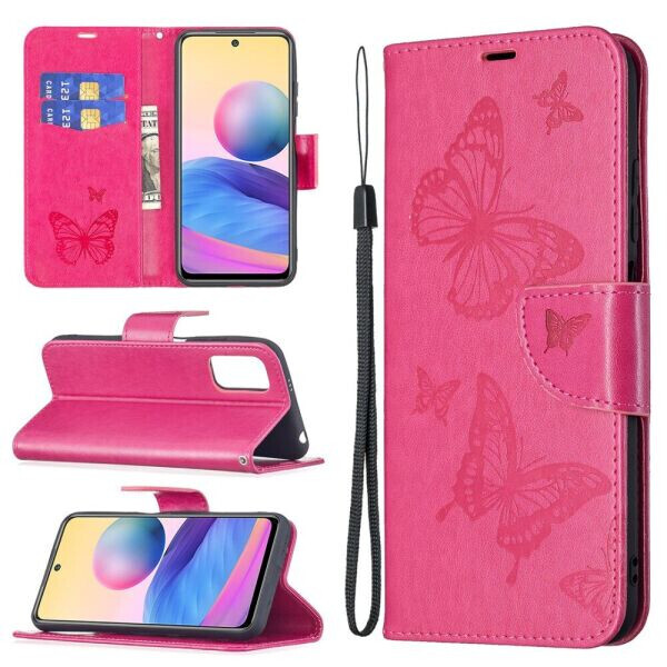 

Чехол UniCase Butterfly Pattern для Xiaomi Redmi Note 10 5G / Poco M3 Pro - Rose