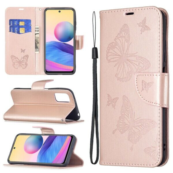 

Чехол UniCase Butterfly Pattern для Xiaomi Redmi Note 10 5G / Poco M3 Pro - Rose Gold