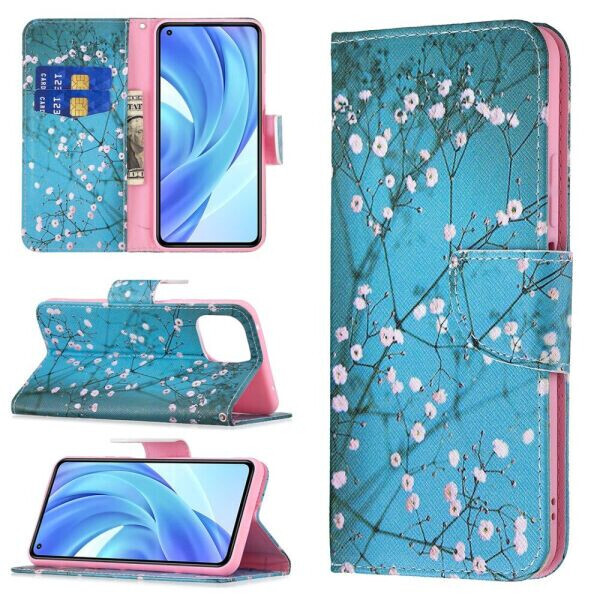 

Чехол-книжка Deexe Color Wallet для Xiaomi Mi 11 Lite - Tree with Flowers