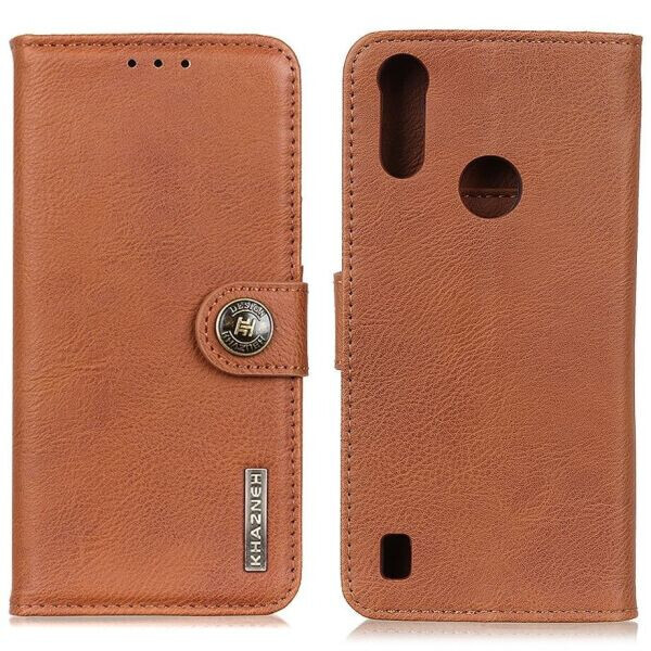 Чехол-книжка KHAZNEH Wallet Cover для Motorola Moto E7 Power / Moto E7i / Moto E7i Power - Brown