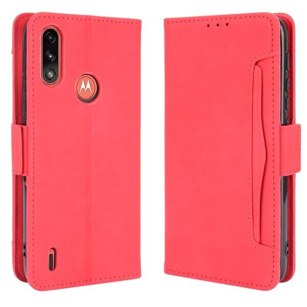 

Чехол Deexe Wallet Stand для Motorola Moto E7 Power / Moto E7i / Moto E7i Power - Red