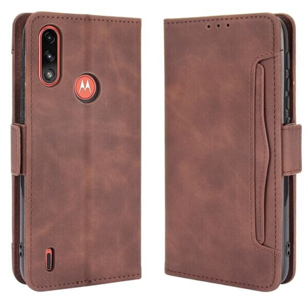 

Чехол Deexe Wallet Stand для Motorola Moto E7 Power / Moto E7i / Moto E7i Power - Brown