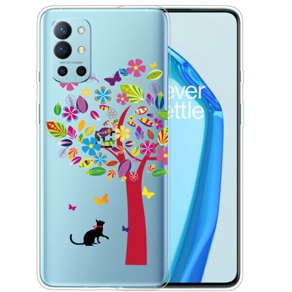 

Силиконовый (TPU) чехол Deexe Pretty Glossy для OnePlus 9R - Cat and Tree