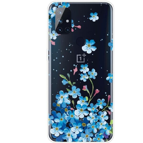 

Силиконовый (TPU) чехол Deexe Pretty Glossy для OnePlus Nord N100 - Blue Flower