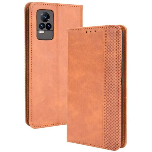 

Чехол Deexe Retro Style для VIVO V21e - Brown