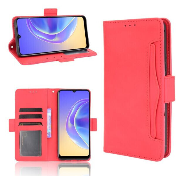 

Чехол Deexe Wallet Stand для VIVO V21e - Red
