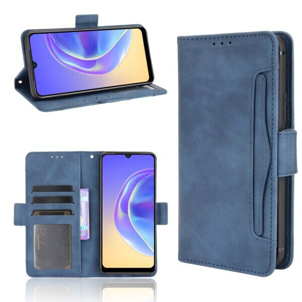 

Чехол Deexe Wallet Stand для VIVO V21e - Blue