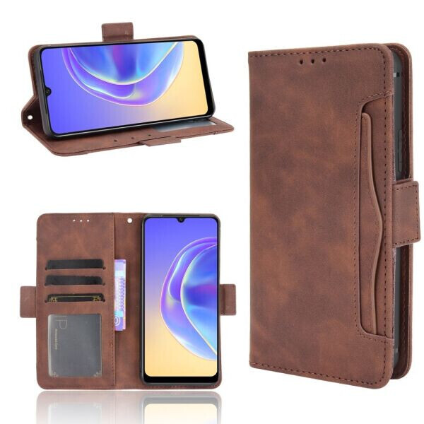 

Чехол Deexe Wallet Stand для VIVO V21e - Brown