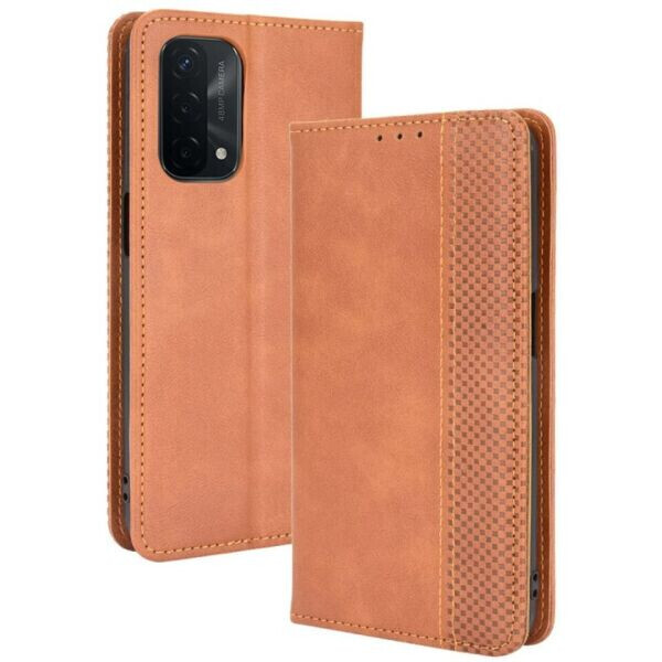 

Чехол Deexe Retro Style для OPPO A54 5G / A74 5G - Brown