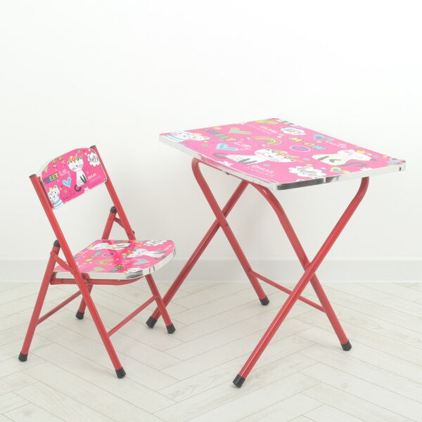 

Столик со стульчиком складной Bambi Cats A19-MEOW Pink (A19-MEOW)