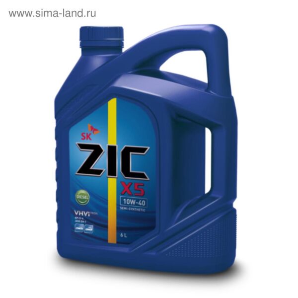 

Моторное масло ZIC X5 10W-40 DIESEL, 6л.