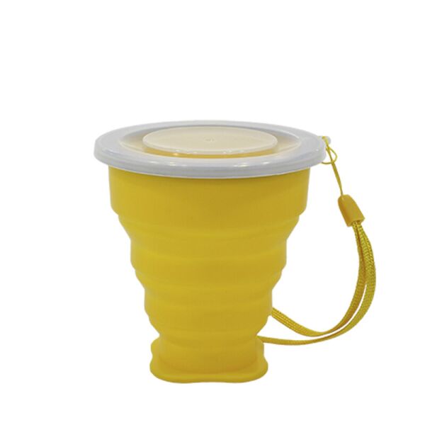 

Стакан складной силиконовый Cumenss 200мл Yellow с крышкой и металлическим ободком кружка-трансформер (F_4517-13167)