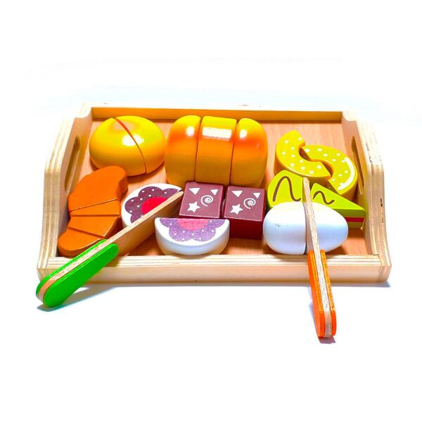

Продукты на липучке и магнитах, настольная игра для детей из дерева, набор для нарезки, из 11 деталей, Jia Yu Toys.
